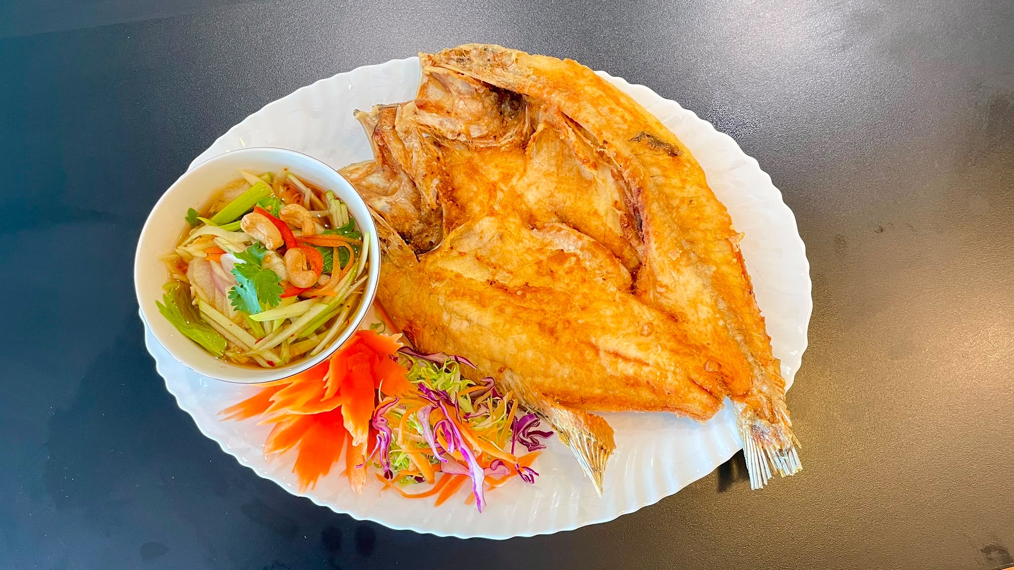 Deep Fried Sea Bass with Thai Salad